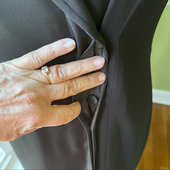 Jones New York Collared Black Button Front Sleeveless Shirt Dress - Picture 5 of 6